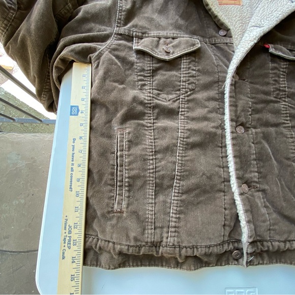 Levi’s 70520 brown corduroy faux Sherpa lined trucker jacket Large - Picture 6 of 11